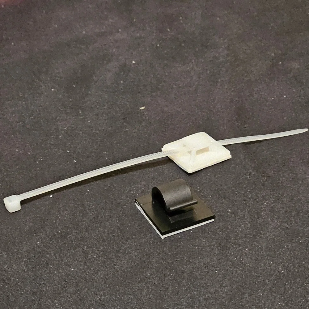 3M Adhesive Cable Clips and Zip Tie Mounts Bulk Lot 500+ Pieces Black White‎